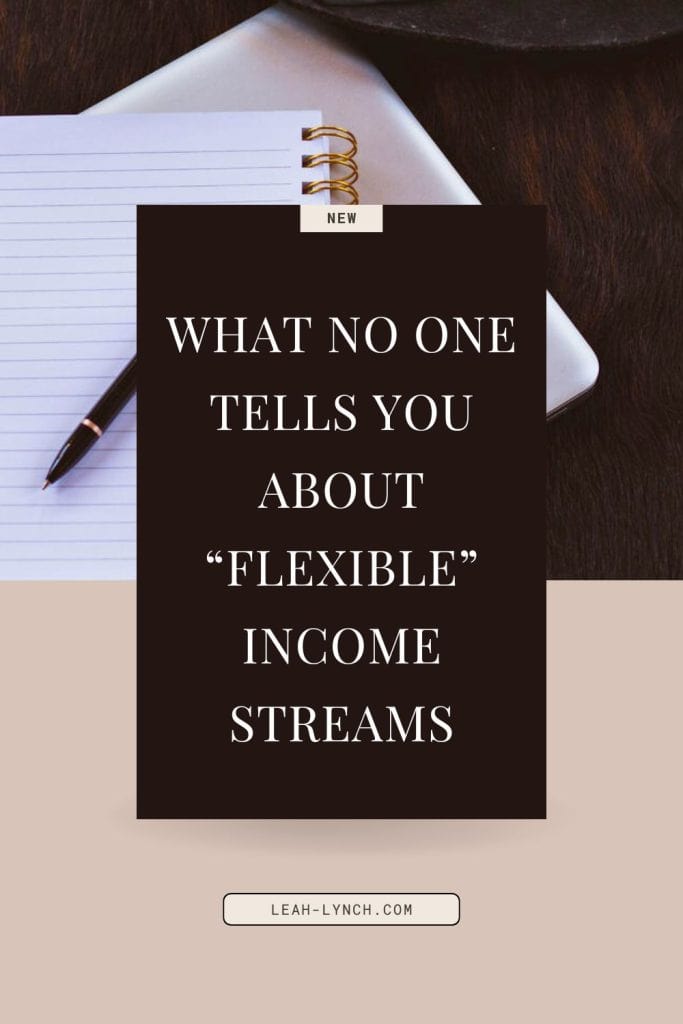 Pinterest image with Text about flexible income streams