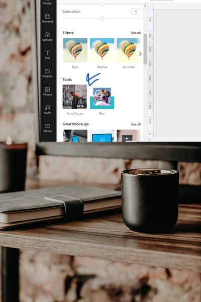 how to blur in canva header image