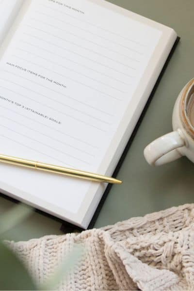 notebook on the table