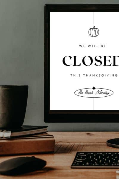printable closed for thanksgiving header image
